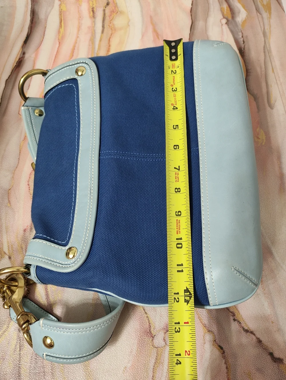 Vintage Coach 10828 65th Annv Legacy Ali Slim Flap Bag Blue - Picture 8 of 14